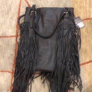 Black leather purse